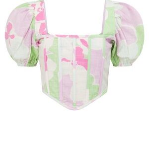 Sabo Skirt Pastel Floral Corset Blouse